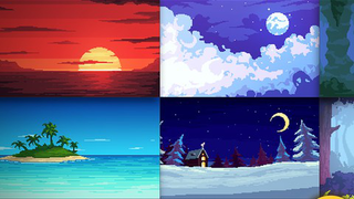 Как рисовать PIXEL ART фоны для игр в Photoshop
